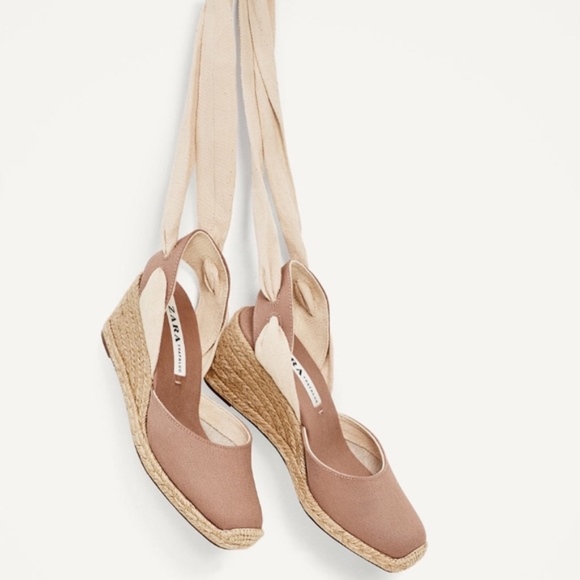 pale pink espadrille wedges